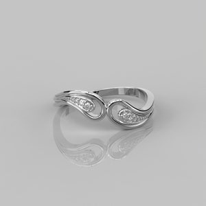 0.05 Ct Natural Diamond Promise Ring / 14k Solid Gold Infinity Ring / Twist Dual Tone Gold Ring / Pave Anniversary Ring / Valentines Gift