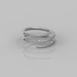 Spiral Diamond Ring / Coil Diamond Ring / 14K 18K Gold Swirl