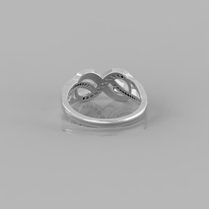 0.19Ct Natürlicher Diamant Versprechen Ring / 14k Solid Gold Unendlichkeit Ring / Jubiläum Ring / Twist Halb Eternity Ring / Pave Schleife Ring / Knoten Ring Bild 8