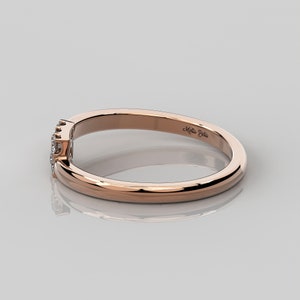 0.12 Ct Natural Diamond Bypass Ring For Women / 14k Solid Gold Promise Ring / Overlap Diamond Ring / Diamond Cross Over Ring / Spiral Ring 10K Rose Gold