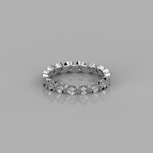 0.27 Ct Full Eternity Diamond Ring for Women / 14k Solid Gold Lab Diamond Ring / Budget Wedding Band for Bride  / Dainty Diamond Band