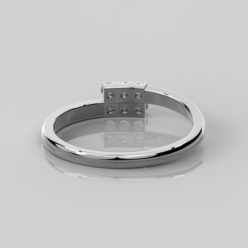 0.12 Ct Natural Diamond Bypass Ring For Women / 14k Solid Gold Promise Ring / Overlap Diamond Ring / Diamond Cross Over Ring / Spiral Ring image 7