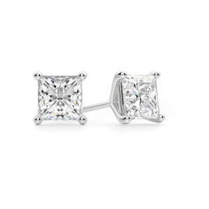 Solitaire Princess Cut Stud Earrings for Women, Princess Diamond Earrings for her, Princess Earrings for Bride,14k Gold Earrings,CZ Earrings