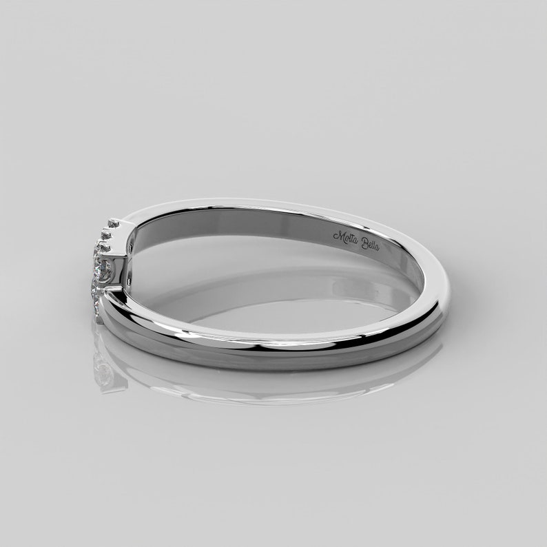 0.12 Ct Natural Diamond Bypass Ring For Women / 14k Solid Gold Promise Ring / Overlap Diamond Ring / Diamond Cross Over Ring / Spiral Ring 10K White Gold