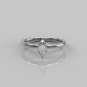 0.30 Ct Marquise Diamond Ring For Women / 14K Solid Gold Solitaire Engagement Ring / Lab Grown Diamond Ring / 6 Prong Marquise Ring