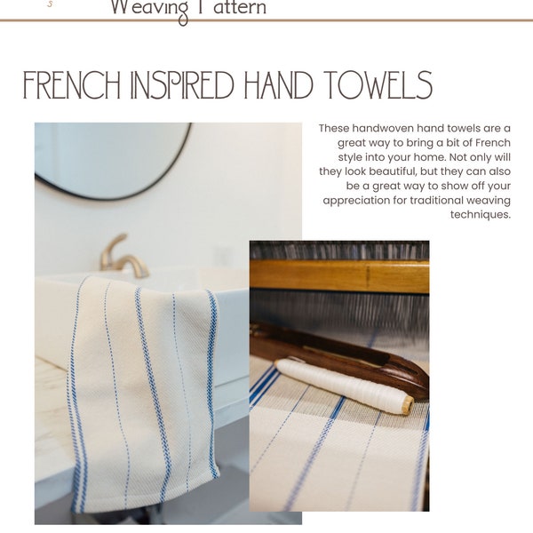 French Inspired Handwoven Towel Pattern PDF download