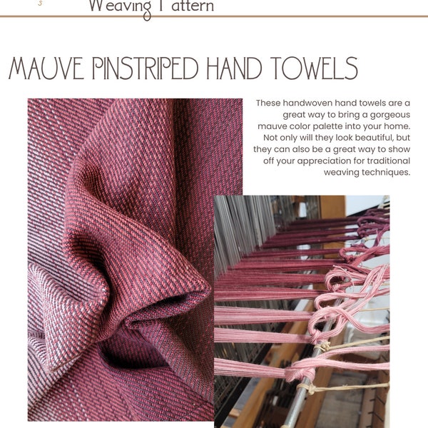 Mauve Handwoven Towel Pattern PDF download