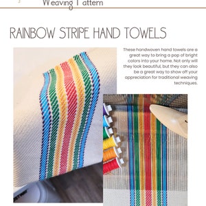 Rainbow Stripe Handwoven Tea Towel Weaving Kit - Pattern - Pre-measured Warp