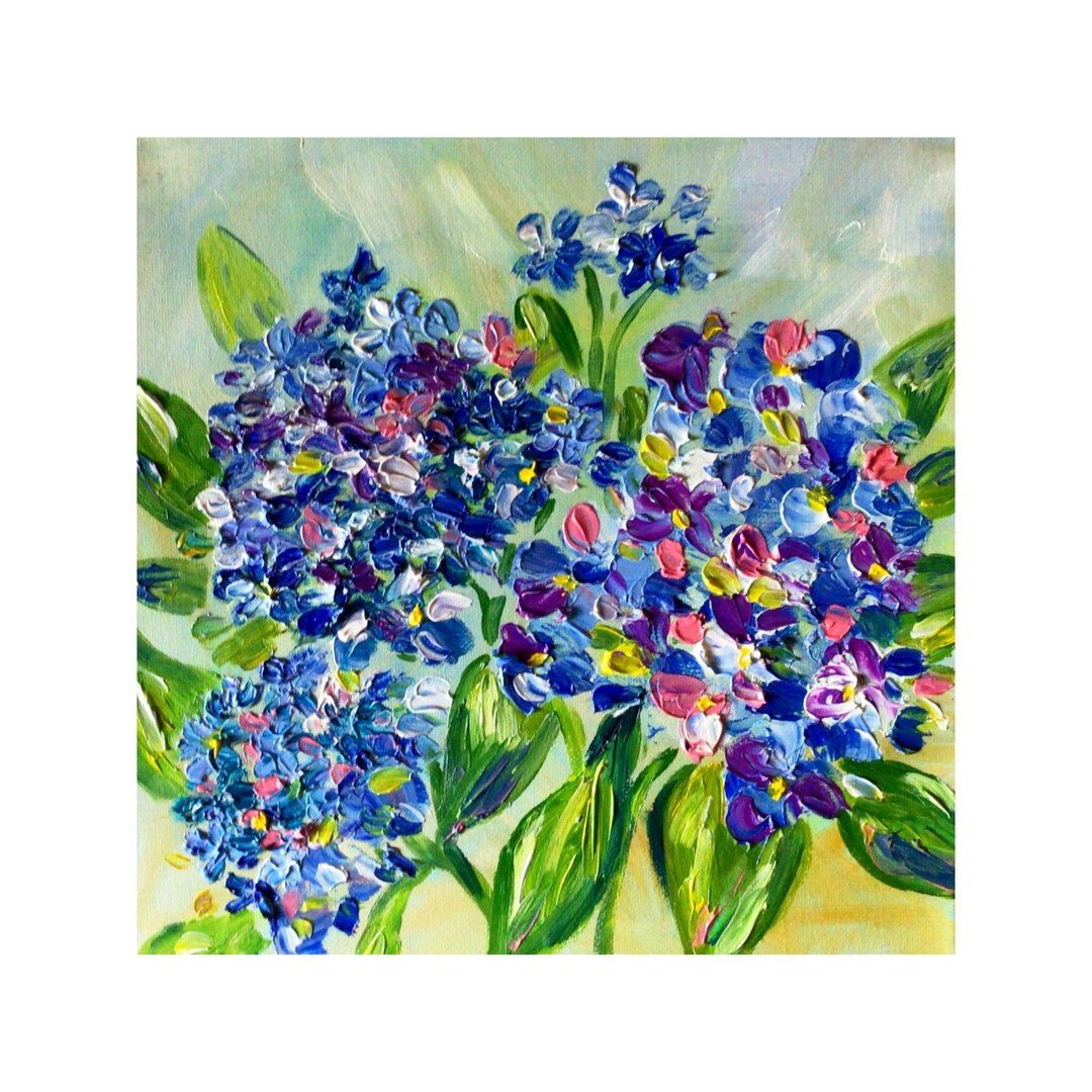 Hydrangea Painting Original Art Oil Impasto Art Floral Painting Gift ...