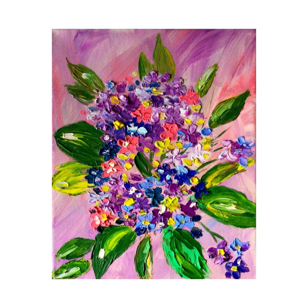 Hydrangea Painting Original Artoil Impasto Art Floral Painting - Etsy