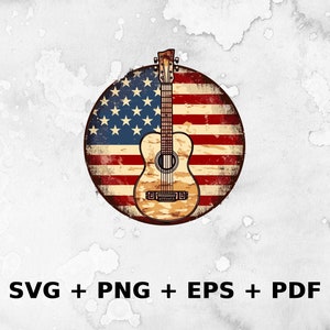 Union Jack UK Guitare électrique acoustique SVG Cricut Cut File