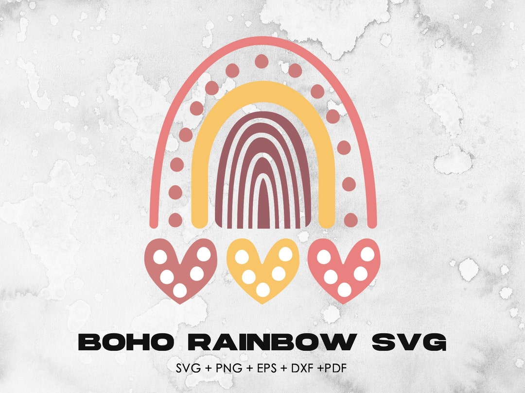 Cute Boho Rainbow Svg Png Eps Dxf Pdf Commercial Use Clipart - Etsy