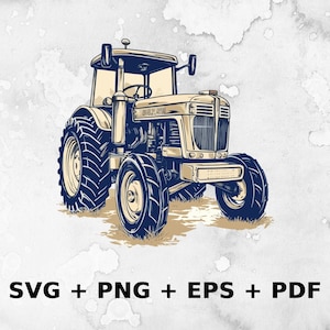 Old Tractor SVG PNG Eps, Commercial use Clipart Vector Graphics for Wall Art, Tshirts, Sublimation, Invitations, Print on Demand