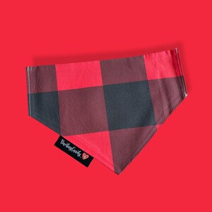 Personalizable Buffalo Plaid Dog Scarf | Country | Plaid | Dog Bandana
