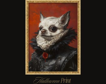Victorian Chihuahua Portrait – Gothic Halloween Dog Wall Art