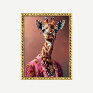 Eklektischer Tierdruck | Funky Giraffe Poster | Minimalistische Tierkunst
