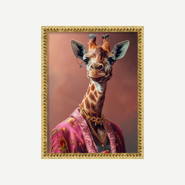 Eclectic Animal Print | Funky Giraffe Poster | Maximalist Animal Art