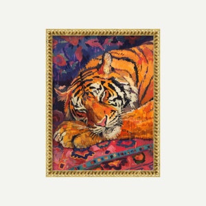 Eclectic Tiger Print | Matisse Style Art | Maximalist Dopamine Decor