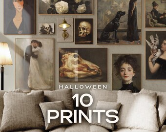 Victorian Halloween Prints Set | Gothic Spooky Fall Decor (Digital Download)