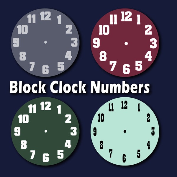 Vinyl Adhesive Clock Numbers Etsy