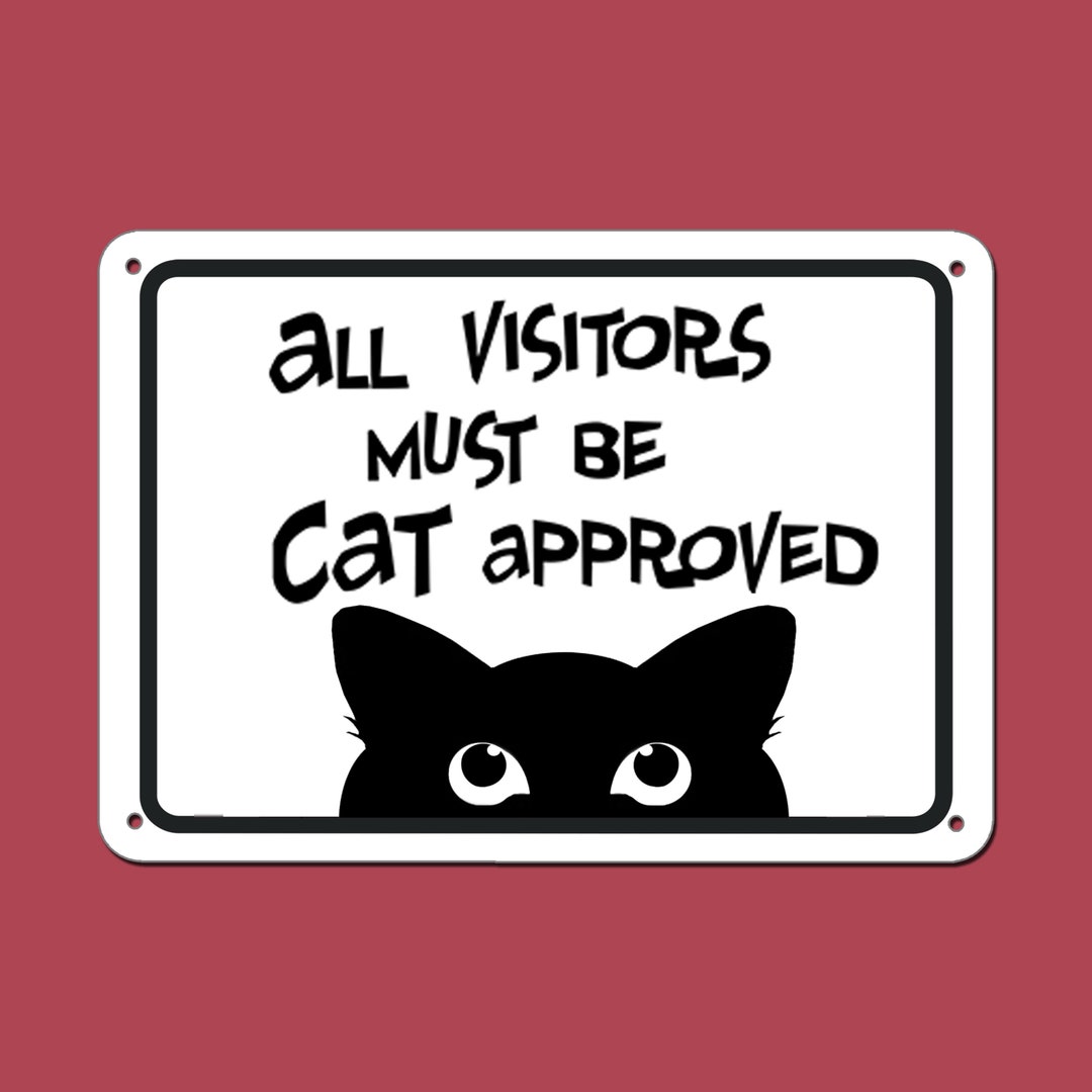 10x7 Inch Cat Approved Sign. - Etsy