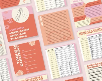 IVDD-trackerboek medicatie en zorg voor honden (digitale download)