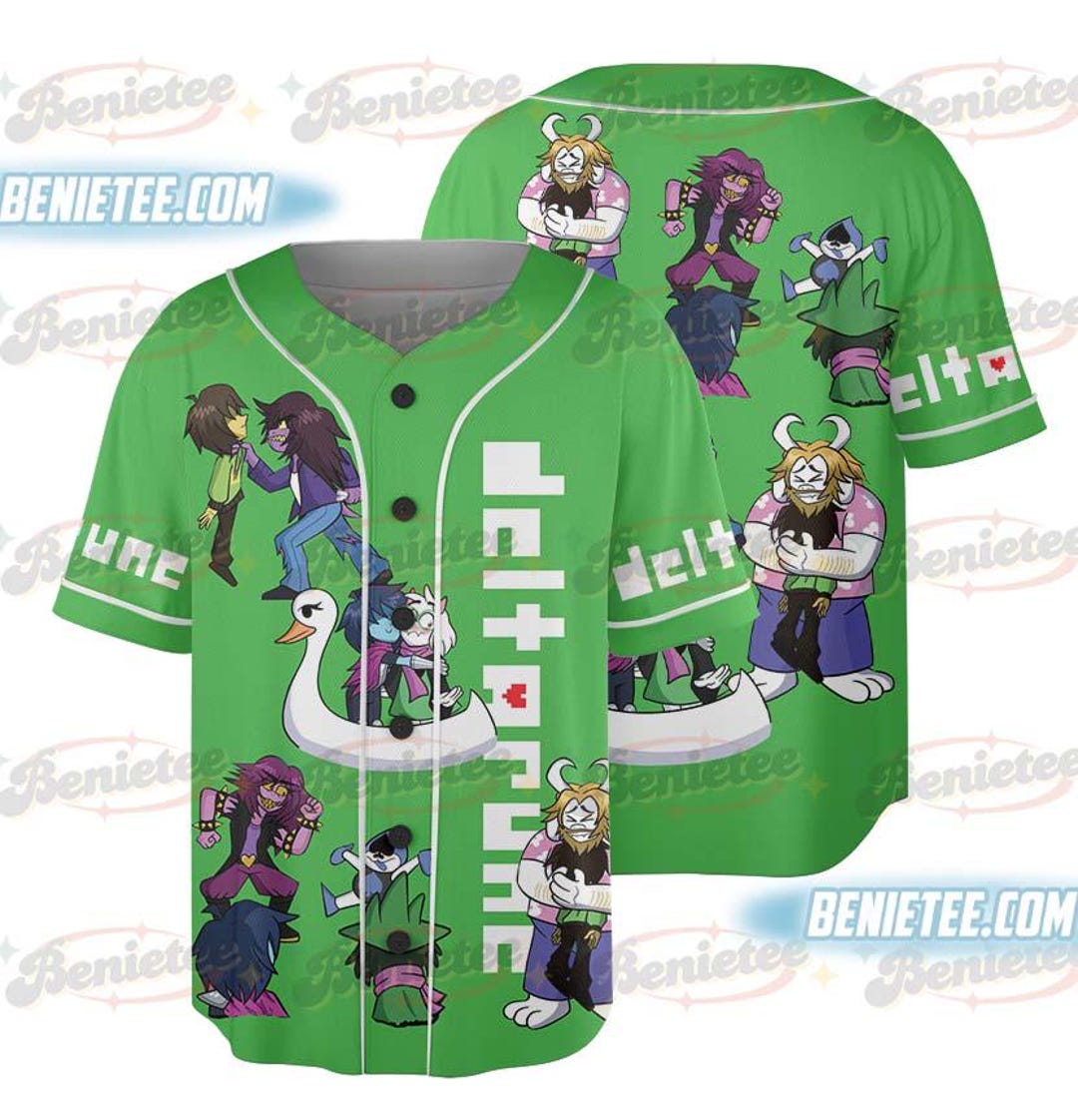 Tv Time Ralsei Tenna Deltarune Game Matching Baseball Jersey, Kris, Tenna, Berdly ...