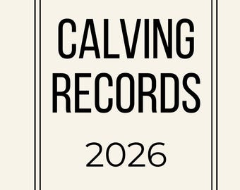 Ranch Records 2026 – Calving Records | Printable Cattle Log Book | 3.5 x 5.5 Pocket Ranch Notebook