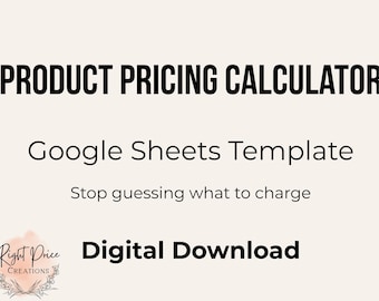 Product Pricing Calculator for Small Businesses | Google Sheets Pricing Spreadsheet