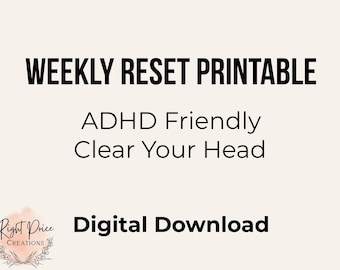 Weekly Reset Printable – Gentle Weekly Reset Page – Clear Your Space & Mind – ADHD Friendly