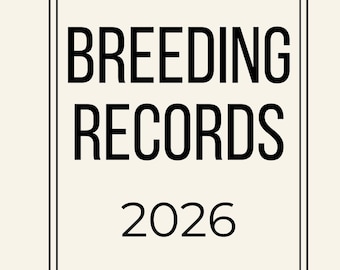 Ranch Records 2026 – Breeding Records | Printable Cattle Log Book | 3.5 x 5.5 Pocket Ranch Notebook
