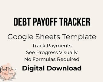 Debt Payoff Tracker | Google Sheets Debt Tracker | Track Payments & Progress | Digital Download