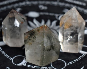 Garden Quartz Crystal Tower | Garden Quartz | Green Chlorite Quartz Tower | Chlorite Quartz | Crystal Tower Point | Metaphysical Decor
