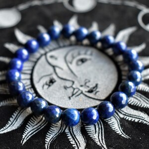 Crystal Healing Bracelet | Lapis Lazuli Bracelet | Crystal Bracelet | Gemstone Bracelet | Blue Stretch Bracelet | Metaphysical Decor | Gift
