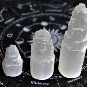 Selenite Crystal Tower | Crystal Wand | Rough Selenite Crystal | Raw Selenite | Raw Crystals | Metaphysical Decor | Crystal Decor Gift