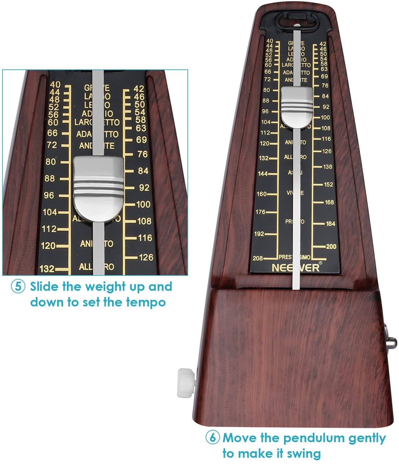 Teak Brown Vintage Mechanical Metronome Tempo Music Timer for Etsy