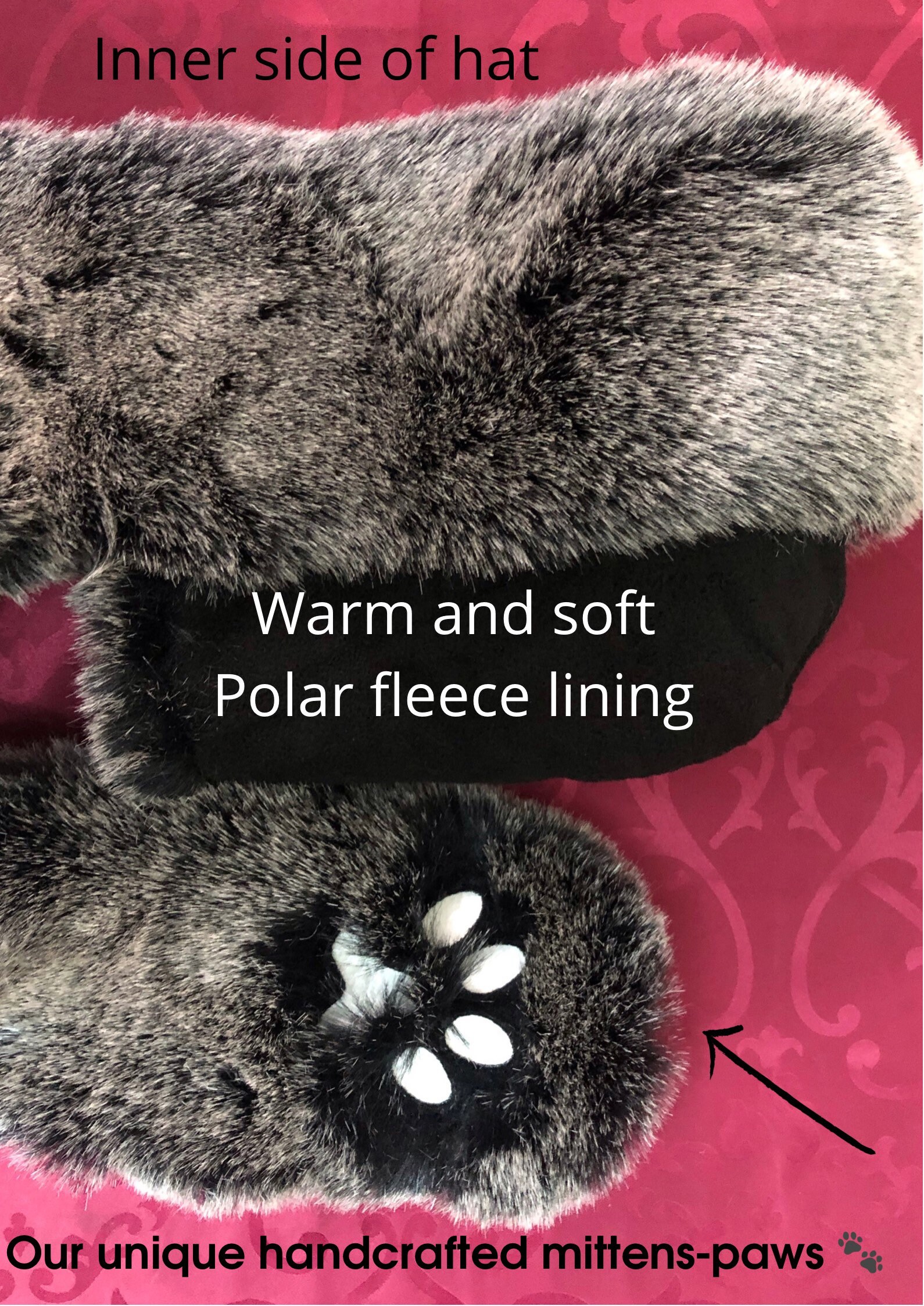 Faux Fur Wolf Hood Scarf - Women