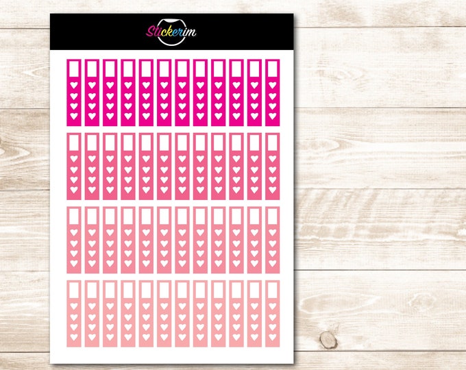 Pink Heart Planner Stickers: Printable Sticker Flags (PDF)