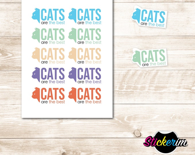 Cats Are The Best Stickers, Cat Illustrations, Planner Stickers, Cat Stickers, BUJO Stickers, Cute Stickers, Gift For Cat Lovers