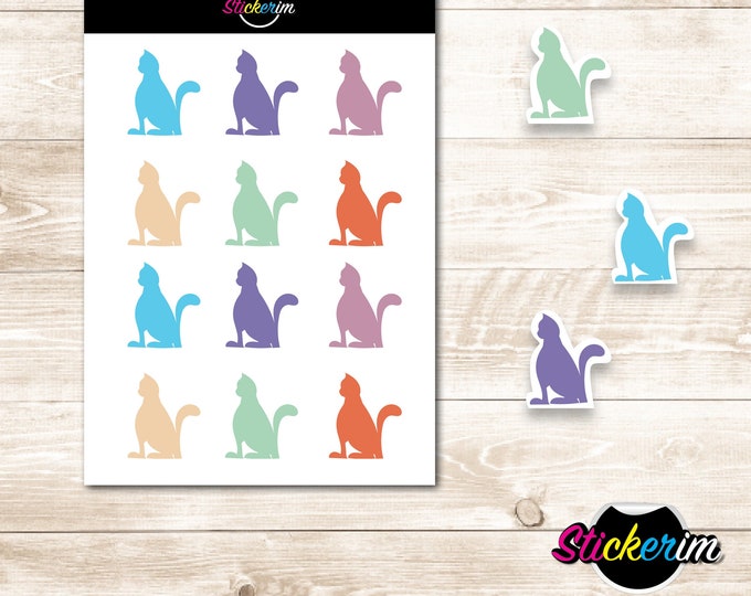 PRINTABLE- Cat Stickers, Cat Illustrations, Cat Planner Stickers, Planner Stickers, BUJO Stickers, Bullet Journal Stickers, Cute Stickers
