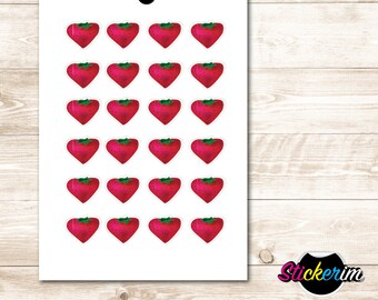 PRINTABLE- Strawberry Stickers, Planner Stickers, Bullet Journal Stickers, Scrapbook Sticker, Stickers, Cute Stickers, Strawberry, Bujo