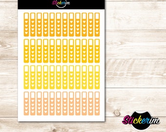 Yellow Heart Planner Stickers: Sticker Flags (PDF)