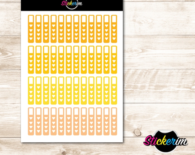 Yellow Heart Planner Stickers: Sticker Flags (PDF)