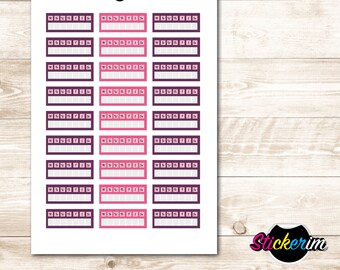 Pink Weekly Habit Tracker Stickers: Printable Planner Stickers (PDF)