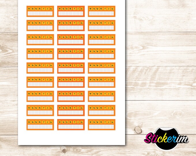 Printable Weekly Habit Tracker Stickers: Planner, Journal (PDF)