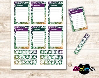PRINTABLE- Expenses Stickers, Life Tracker Stickers, Planner Stickers, Stickers, Tracker Stickers, Horizontal Stickers, Bullet Journal, BUJO