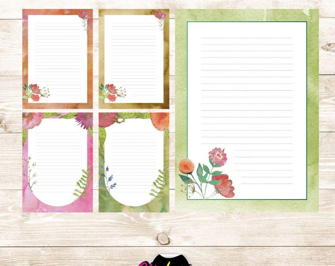 Watercolor  Floral Leafs and flowers NotePads