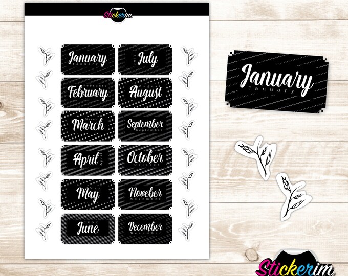 Black and White Weekly Planner Stickers: Habit Tracker (PDF)