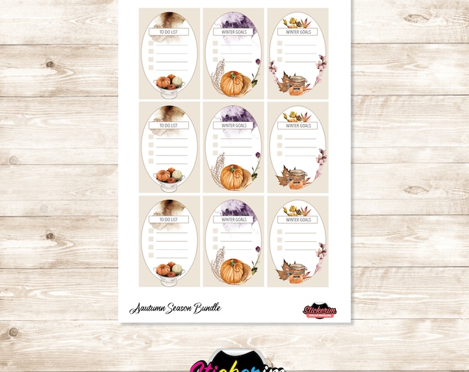Autumn Festival Watercolor Sticker Bundle: Planner Stickers (Printable PNG)