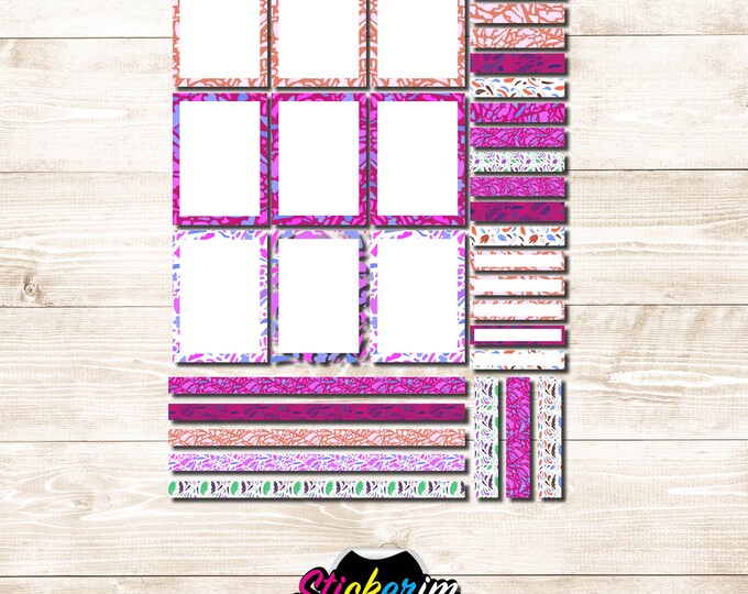 Summer Doodle Ornament Planner Box stickers